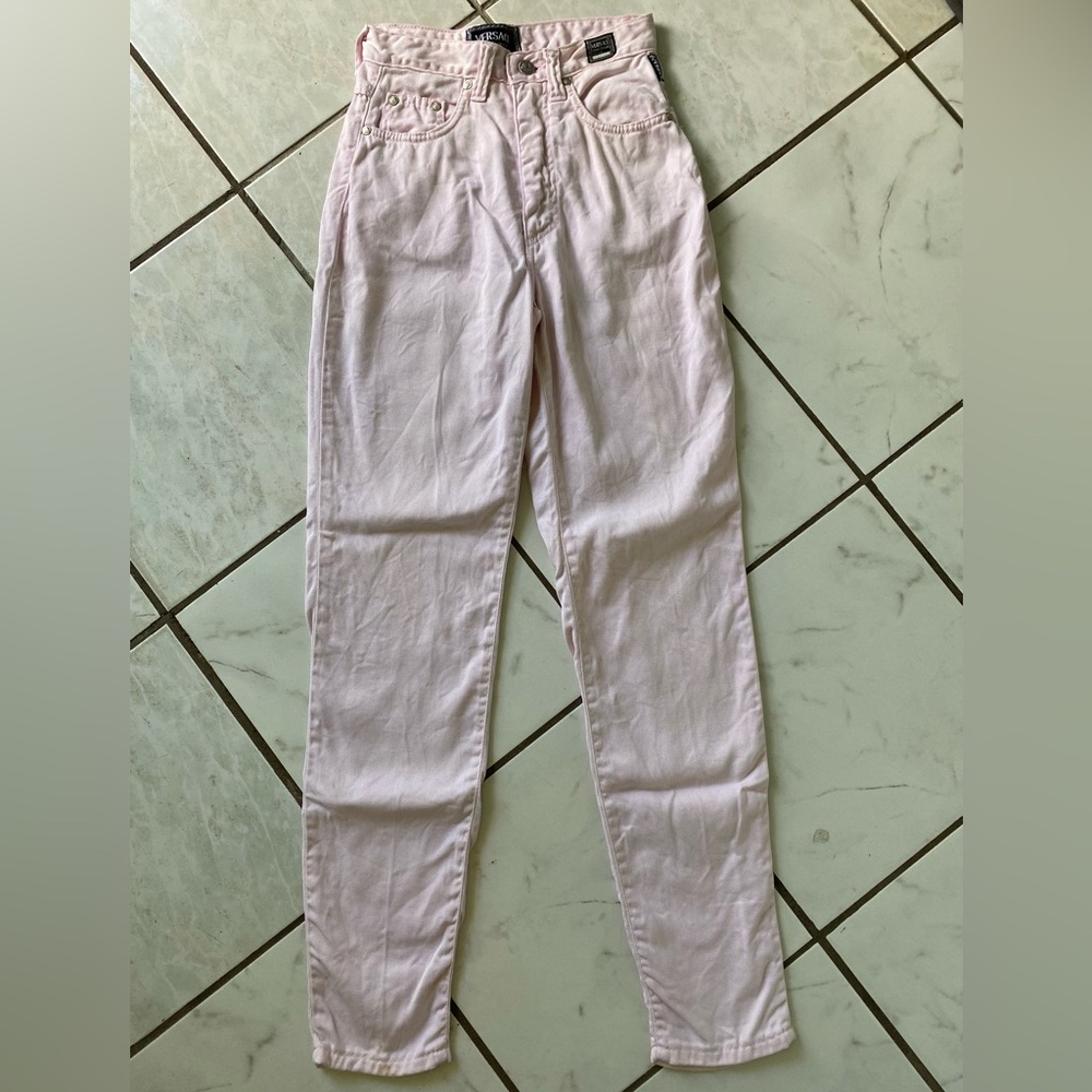 Versace Jeans Couture High-Waisted Light Pink Denim 90’s Jeans